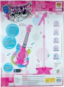 GUITARRA COM MICROFONE PEDESTAL INFANTIL ROCK ROSA - DM TOYS
