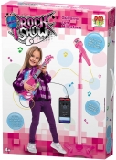GUITARRA COM MICROFONE PEDESTAL INFANTIL ROCK ROSA - DM TOYS