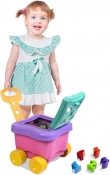 BRINQ. CARDOSO CARRINHO DE PUXAR BABY LAND BAUDUXO DIDATICO ROSA 3055
