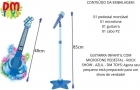 GUITARRA COM MICROFONE PEDESTAL INFAN ROCK AZUL - DM TOYS