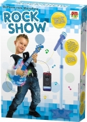GUITARRA COM MICROFONE PEDESTAL INFAN ROCK AZUL - DM TOYS