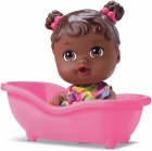 BRINQ. DIVERTOYS BONECA LITTLE DOLLS BANHEIRINHA NEGRA 8038